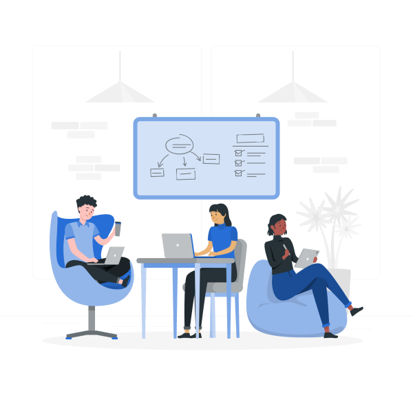 Digital Marketers brainstorming illustration