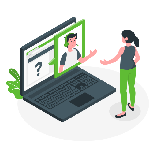 Person chatting with someone on computer screen