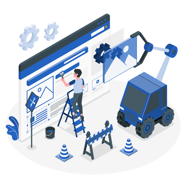 website building illustration