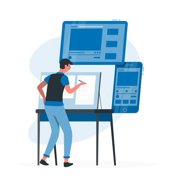 illustration of person planning website content
