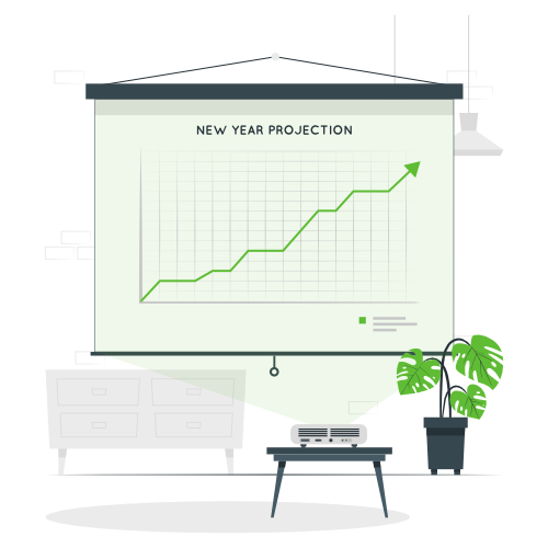 Graph showing increase in metrics