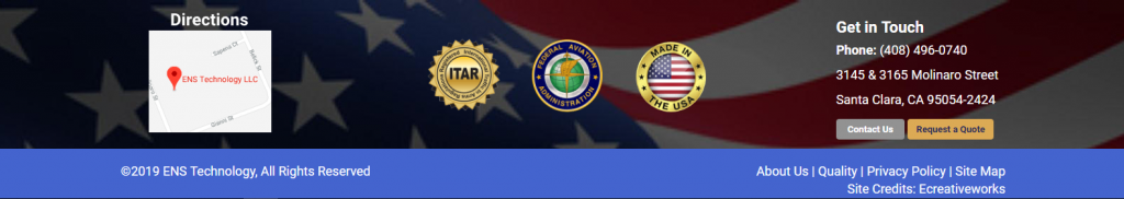 Example of Footer with calls to action and links