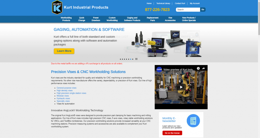 homepage for an example website