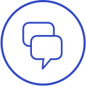 Outreach communication icon with text bubbles
