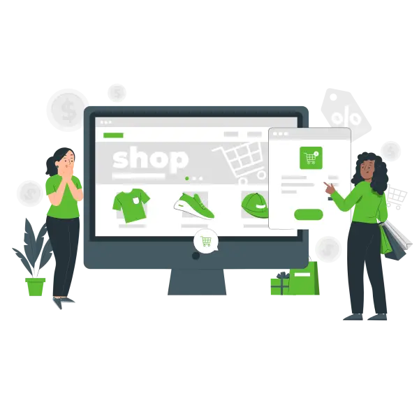 Screenshot of shopping online