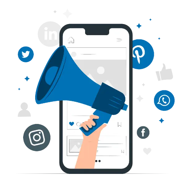 social media cell phone graphic